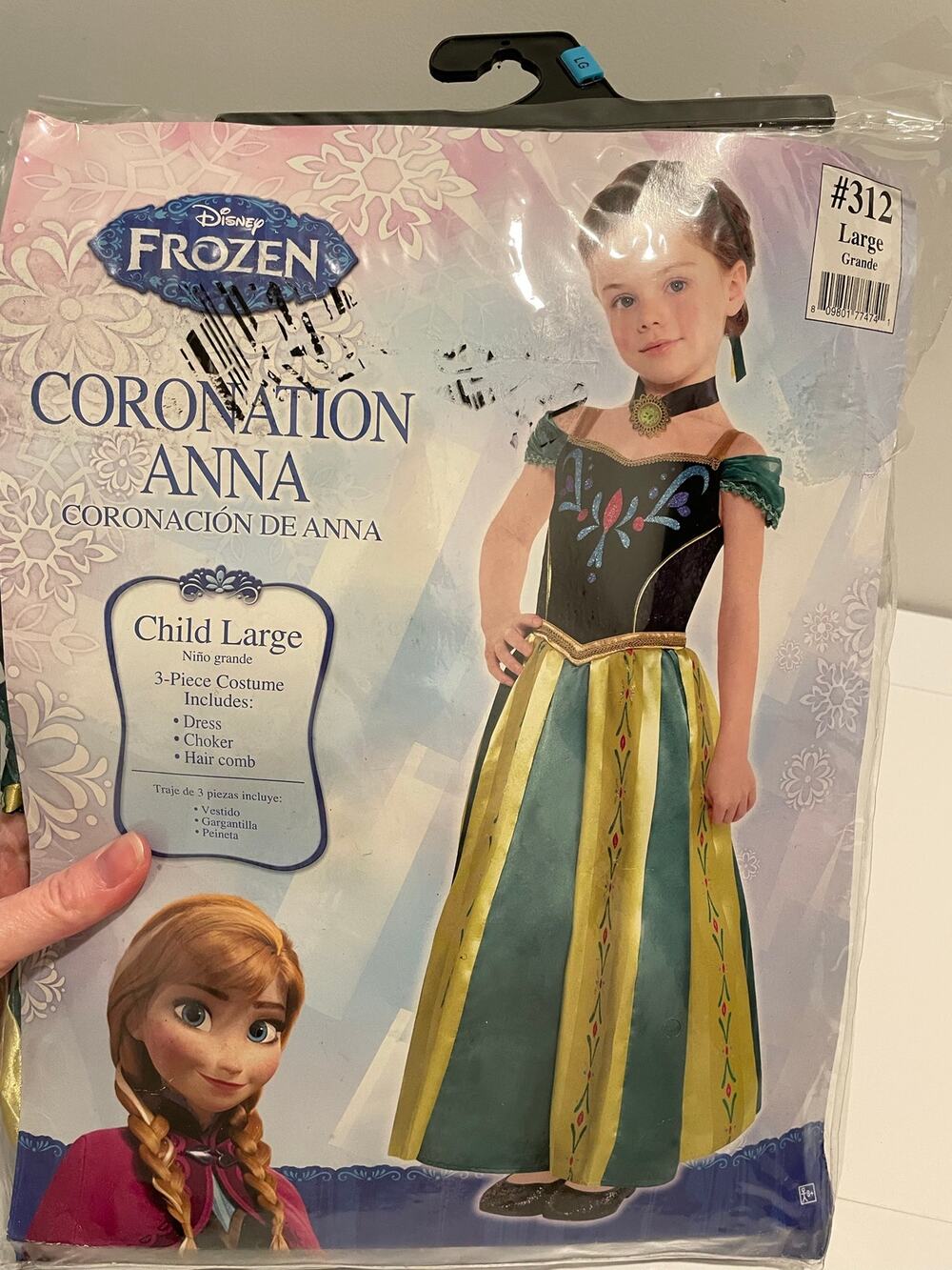 Disney Frozen Brand Girl's size Large 10/12 Coronation Anna Costume